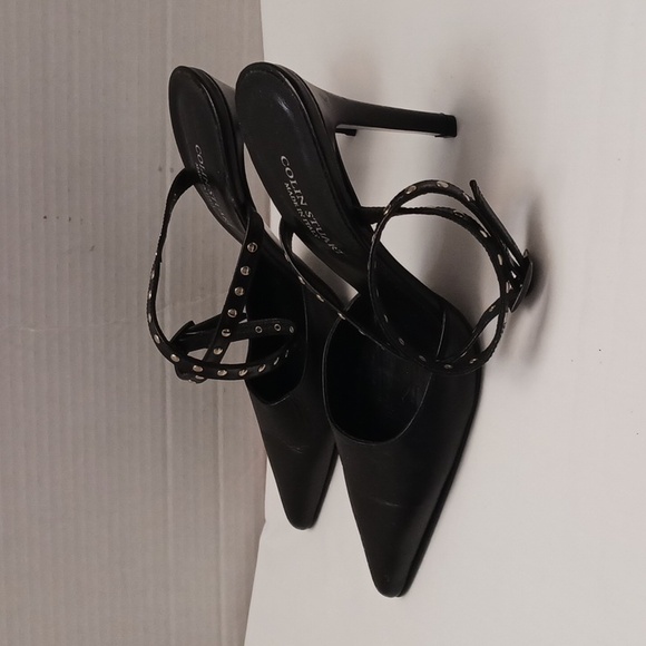 Colin Stuart size 7 1/2 B women's black ankle strap high heels shoe. - Picture 5 of 17